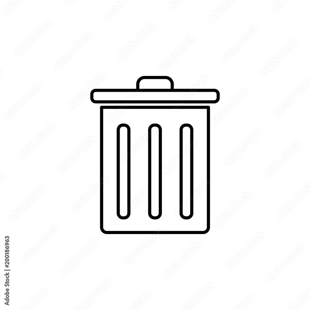 garbage can icon. Element of simple icon for websites, web design, mobile app, info graphics. Thin line icon for website design and development, app development garbage can icon. Element of simple icon for websites, web design, mobile app, info graphics. Thin line icon for website design and development, app development