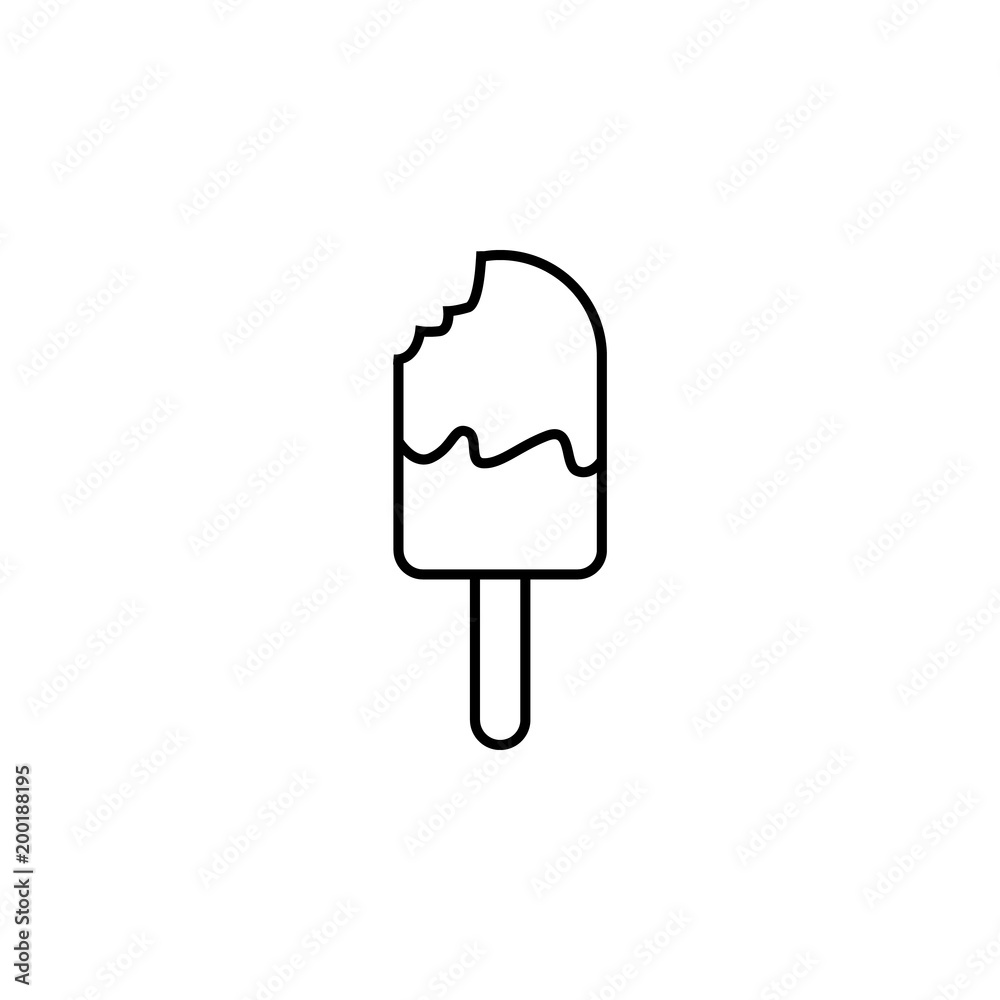 bitten ice cream icon. Element of simple icon for websites, web design, mobile app, info graphics. Thin line icon for website design and development, app development bitten ice cream icon. Element of simple icon for websites, web design, mobile app, info graphics. Thin line icon for website design and development, app development