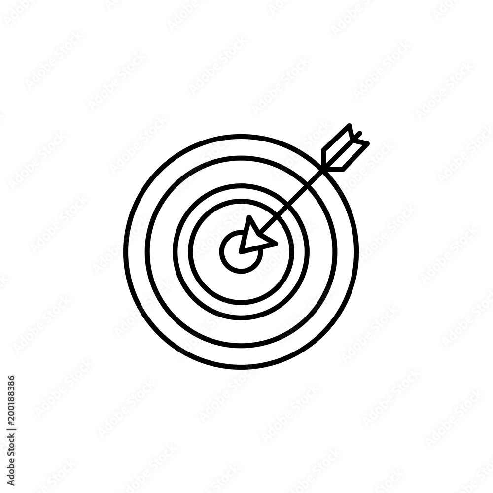 arrow and target icon. Element of simple icon for websites, web design, mobile app, info graphics. Thin line icon for website design and development, app development arrow and target icon. Element of simple icon for websites, web design, mobile app, info graphics. Thin line icon for website design and development, app development