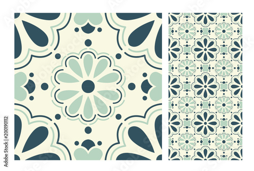 vintage tiles patterns antique seamless design in Vector illustration