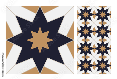 vintage tiles patterns antique seamless design in Vector illustration