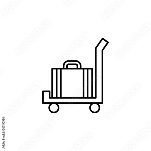 luggage on a cart icon. Element of otel and motels for mobile concept and web apps. Thin line icon for website design and development, app development. Premium icon