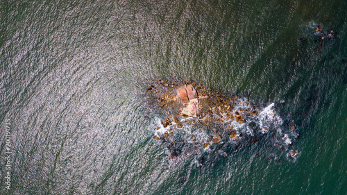 View from above on the single island near Nha Trang city,Vietnam