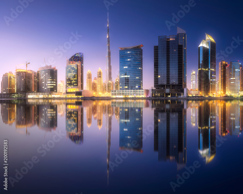 Panoramic view of Dubai Business bay  UAE