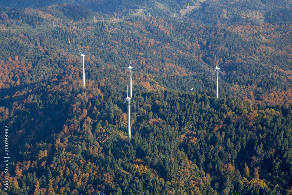 Wind Power Plants on a hill