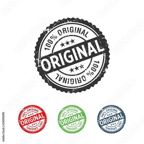 100% Original Handmade Authentic Label Badge vector
