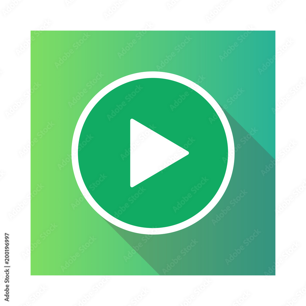 ビデオ動画再生ボタンのアイコンイラスト緑 Stock Vector Adobe Stock
