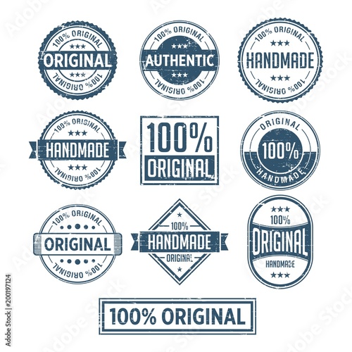 100% Original Handmade Authentic Label Badge vector © Utix Grapix