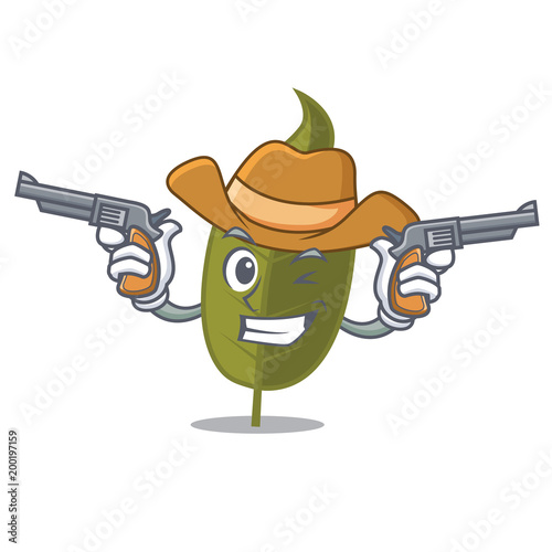 Cowboy bay leaf character cartoon