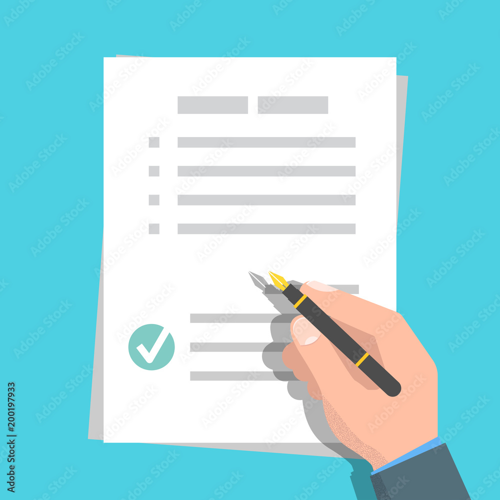 Checklist, Claim form concept. Vector illustration in flat style.