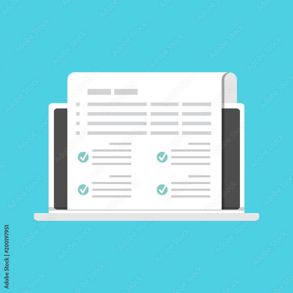 Checklist, Claim form online concept. Vector illustration in flat style. Checklist, Claim form online concept. Vector illustration in flat style.