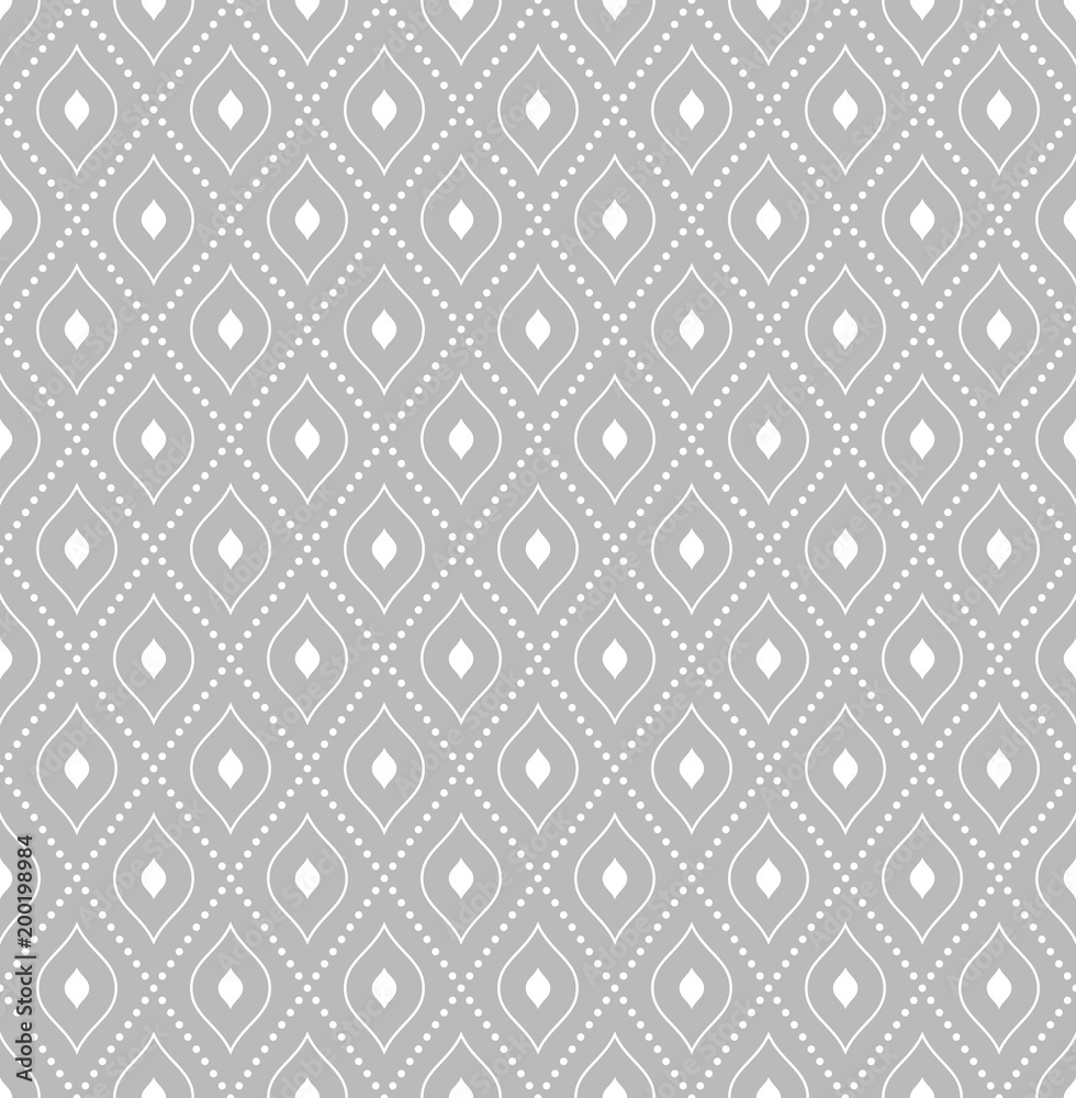 Geometric dotted vector gray and white pattern. Seamless abstract modern texture for wallpapers and backgrounds