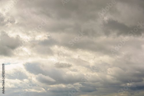 Gray storm clouds before rain in autumn.