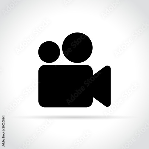 video camera icon on white background