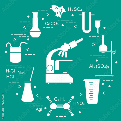 Chemistry scientific, education elements.