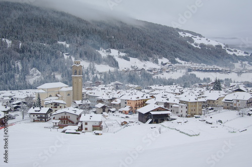 The center of Padola in winter