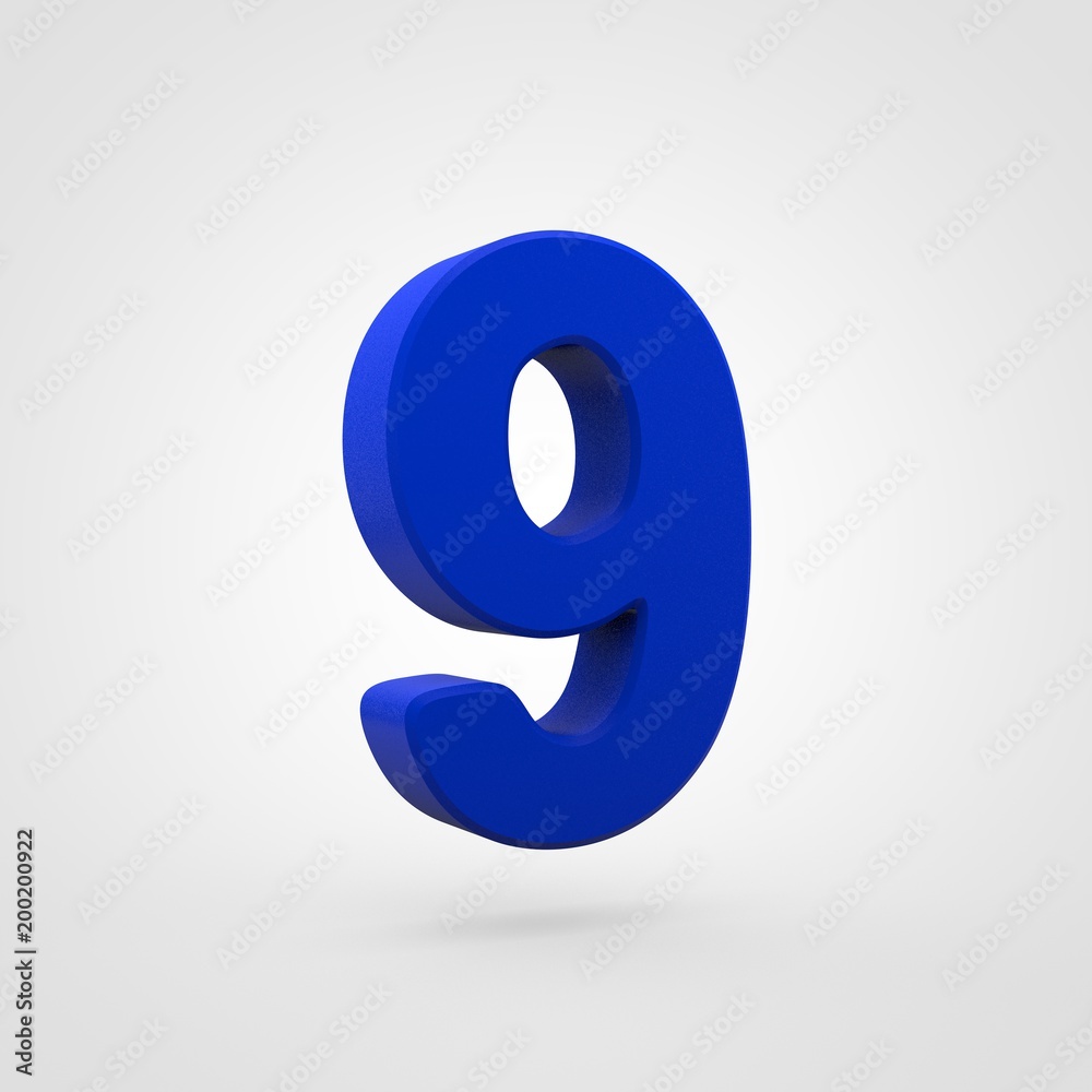 Plastic blue number 9 isolated on white background. Plastic blue number 9 isolated on white background.
