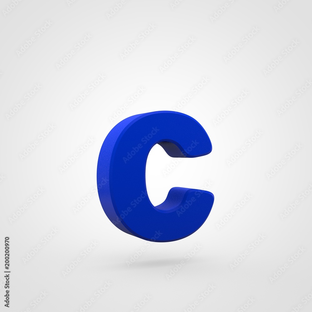 Plastic blue letter C lowercase isolated on white background. Plastic blue letter C lowercase isolated on white background.