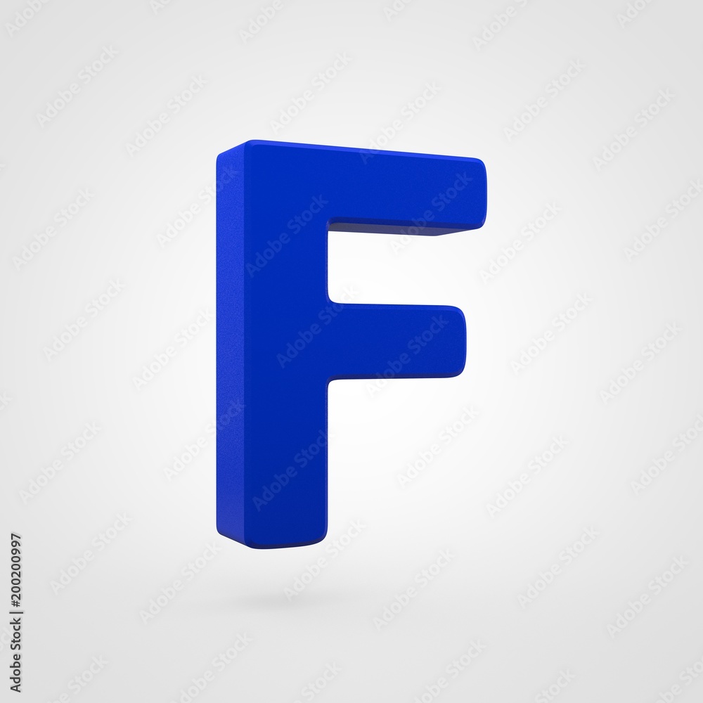 Plastic blue letter F uppercase isolated on white background. Plastic blue letter F uppercase isolated on white background.