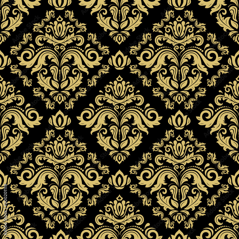Orient vector classic pattern. Seamless abstract background with vintage golden elements. Orient background. Ornament for wallpaper and packaging Orient vector classic pattern. Seamless abstract background with vintage golden elements. Orient background. Ornament for wallpaper and packaging