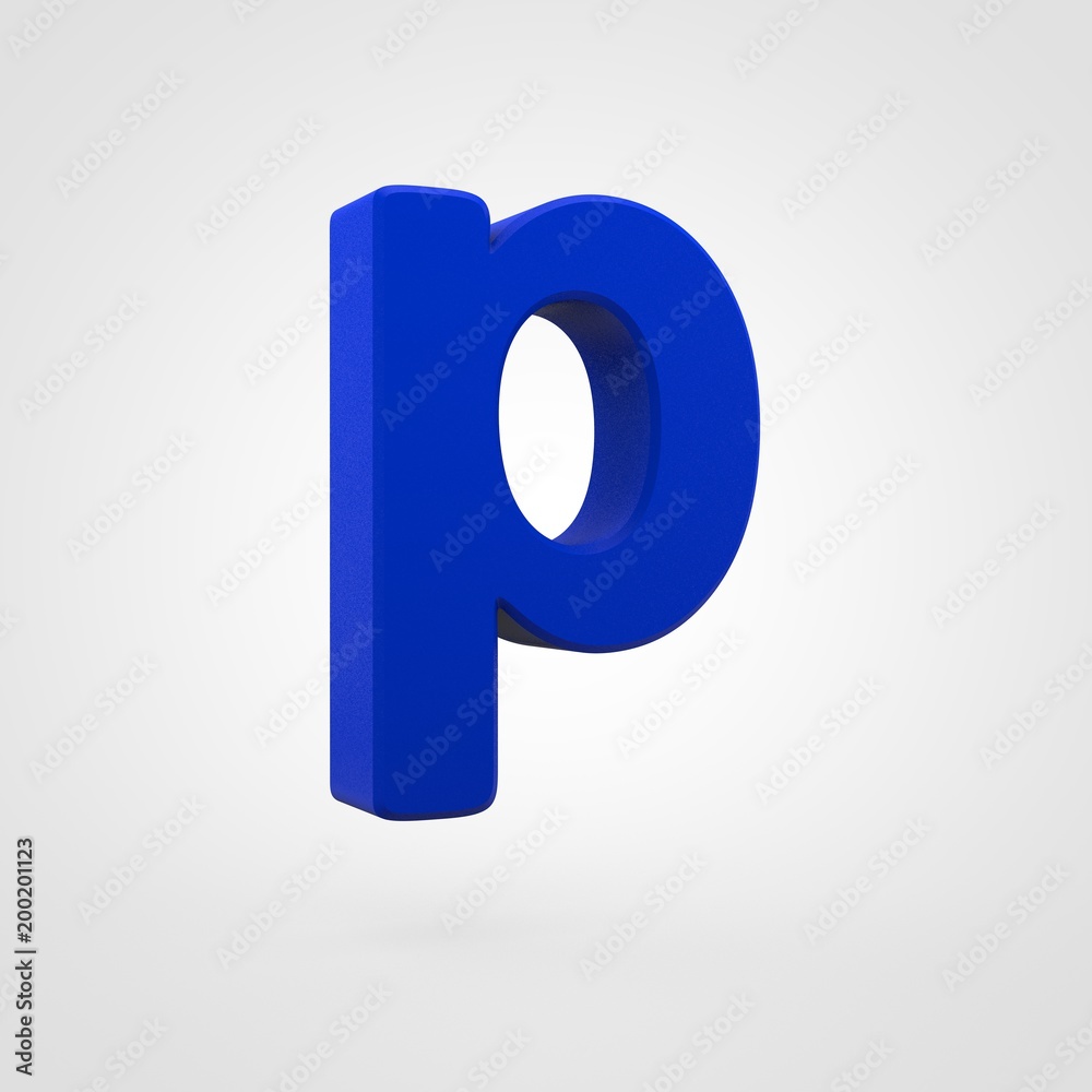 Plastic blue letter P lowercase isolated on white background. Plastic blue letter P lowercase isolated on white background.