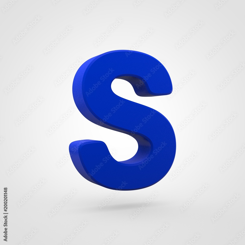 Plastic blue letter S uppercase isolated on white background. Plastic blue letter S uppercase isolated on white background.