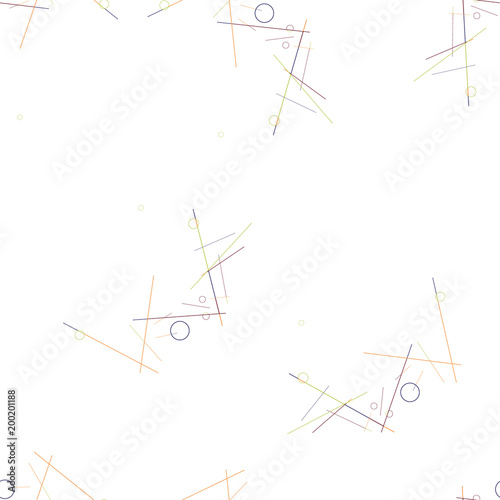 Geometric Memphis Background. Simple Pattern for Postcard, Print, Banner or Poster. Seamless texture. Modern Abstract Background with Rings and Lines. Vector Texture in Trendy Minimalistic Style