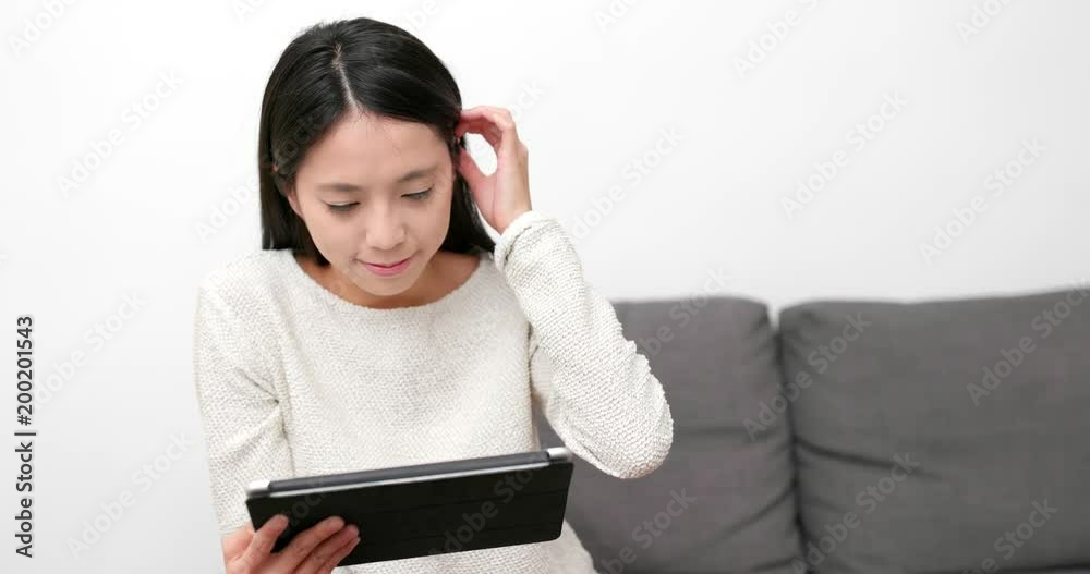 Woman use of digital tablet computer Woman use of digital tablet computer