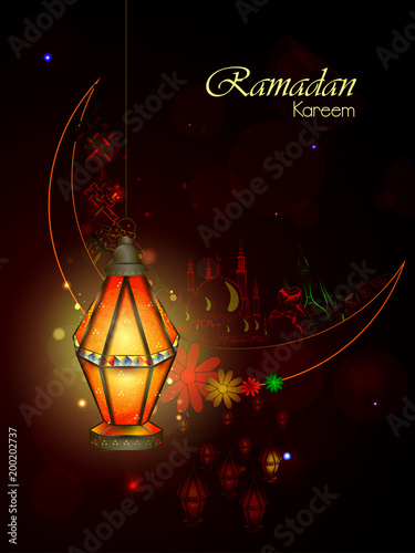 Islamic celebration background with text Ramadan Kareem