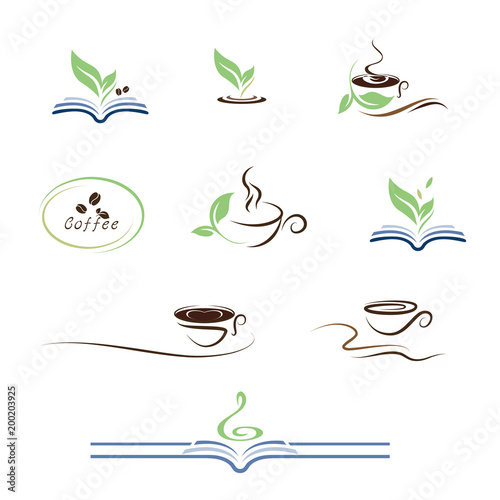 book and coffee icons