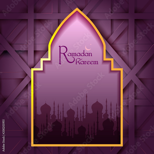 Islamic celebration background with text Ramadan Kareem