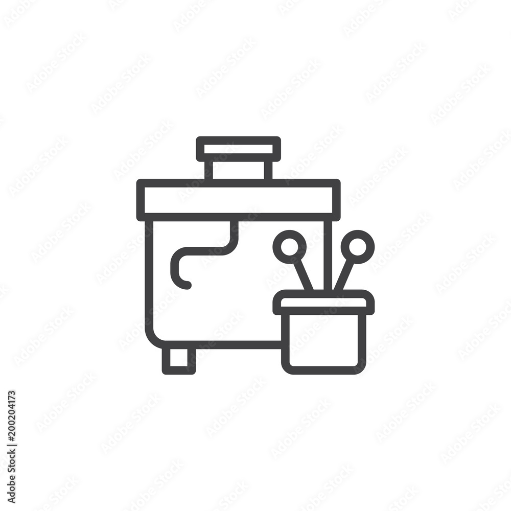 Sewing basket outline icon. linear style sign for mobile concept and web design. Tailoring simple line vector icon. Symbol, logo illustration. Pixel perfect vector graphics Sewing basket outline icon. linear style sign for mobile concept and web design. Tailoring simple line vector icon. Symbol, logo illustration. Pixel perfect vector graphics