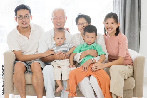 Multi generations family portrait
