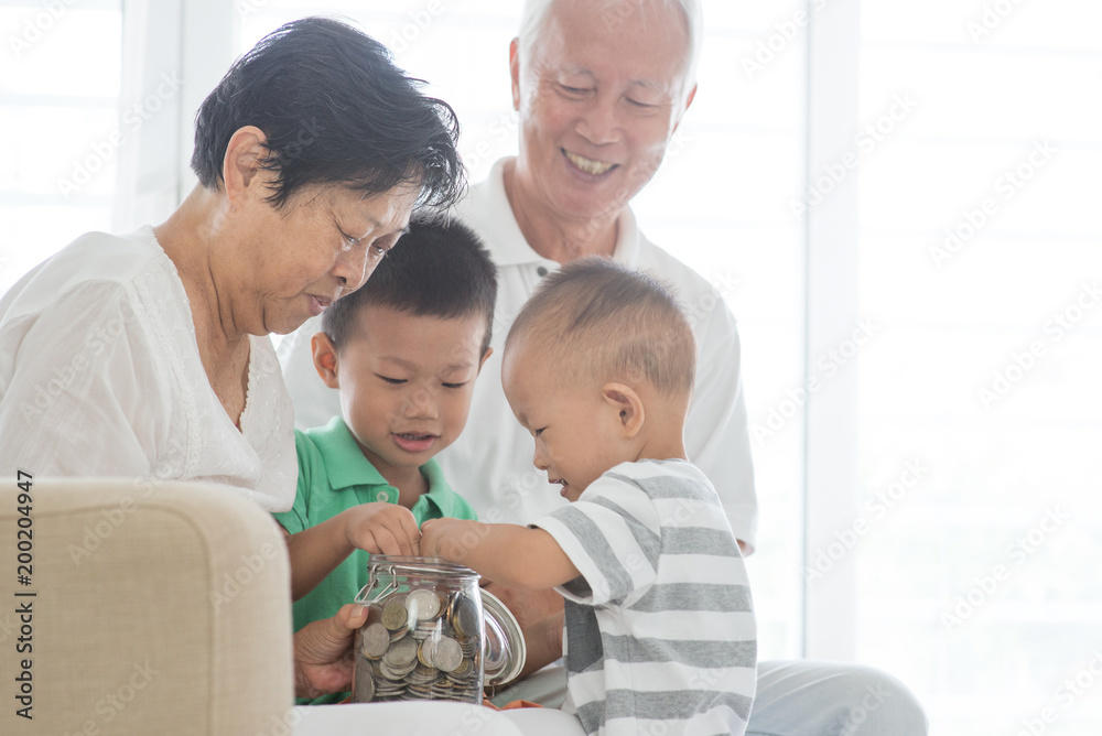 Family saving money concept Family saving money concept