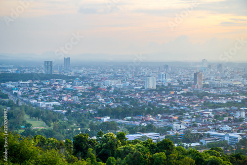 Hatyai town looking from a hilltop