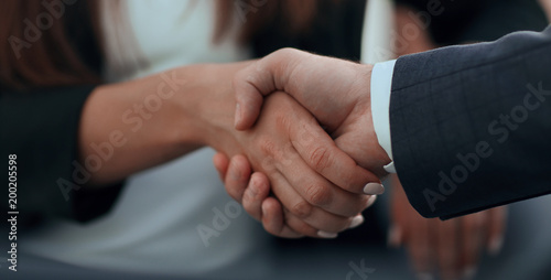 Business handshake ,congratulations or Partnership concept.