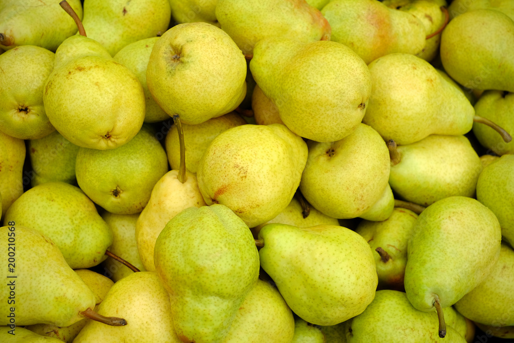 Appetizing big pears background