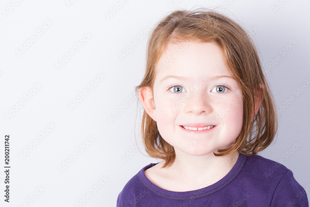 Portrait of cute young girl isolated on white background Portrait of cute young girl isolated on white background