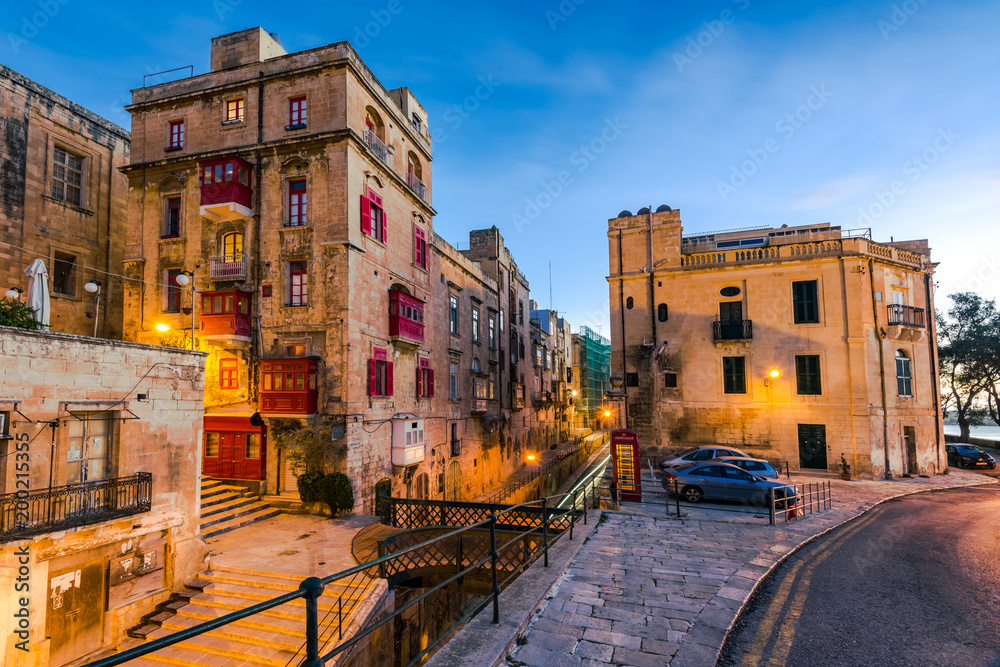 Beautiful residential area in Valletta,Malta