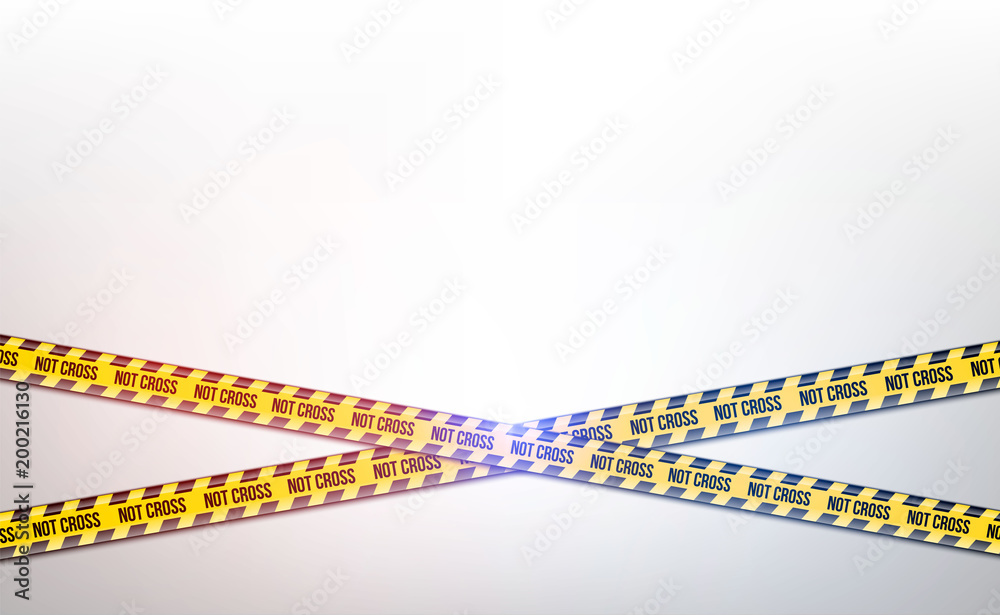 Fototapeta premium Creative vector illustration of black and yellow police stripe border. Set of danger caution seamless tapes. Art design line of crime places. Abstract concept graphic element. Construction sign.