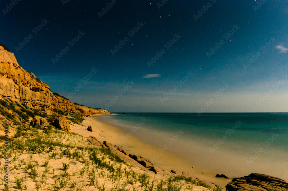 Obraz premium Scenics from the bay of Cabo Pulmo, where the desert meets the sea, Baja California sur Mexico.