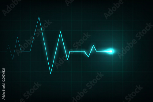 Creative vector illustration of heart line cardiogram isolated on background. Art design health medical heartbeat pulse. Abstract concept graphic element photo
