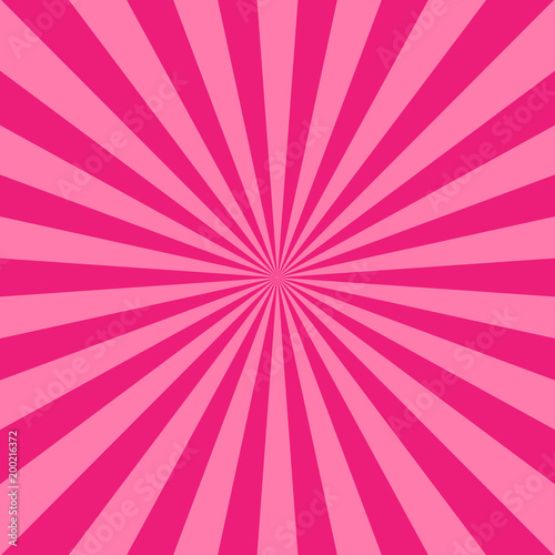 Sunlight abstract background. Pink burst background. Vector illustration. Sun beam ray sunburst pattern