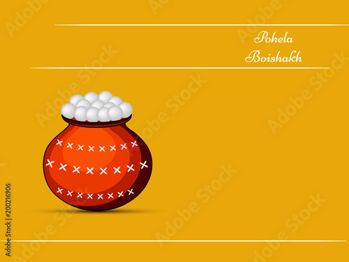 Illustration of background for Indian festival State west bengal, Bengali new year