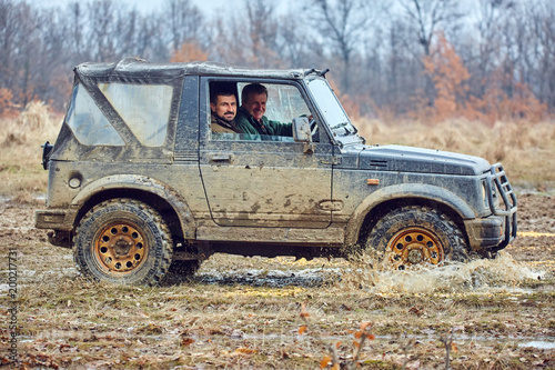 Offroad car in mud