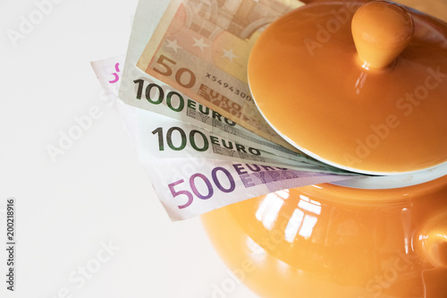 hide euro money in a teapot