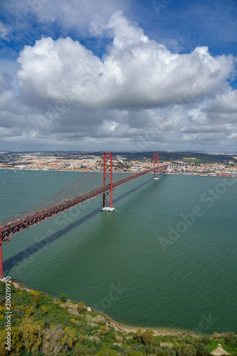 Wallpaper Mural Top view of 25 de Abril Bridge in Lisbon Torontodigital.ca