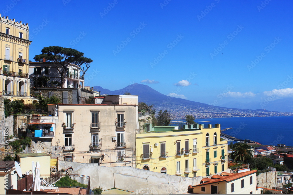 Panoramic view of the city of Napoli , Italy