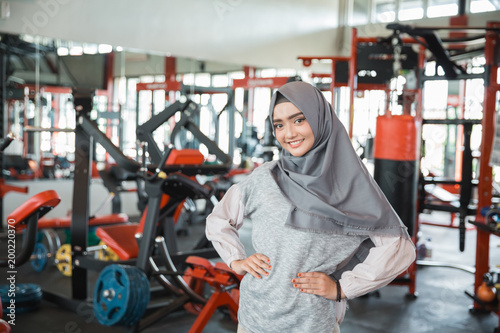 Healthy asian muslim woman hijab