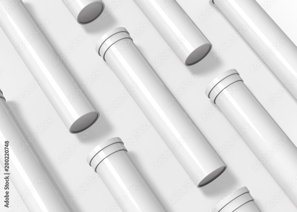 Effervescent Tablets Tube Mock-up On Isolated White Background, 3D Illustration Effervescent Tablets Tube Mock-up On Isolated White Background, 3D Illustration